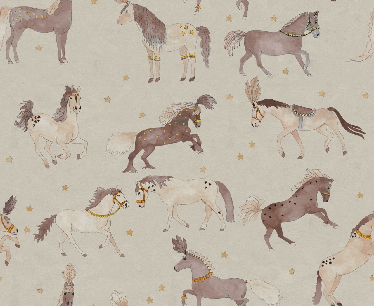 Fototapet, Circus Horses, Beige, Rebel Walls - 2