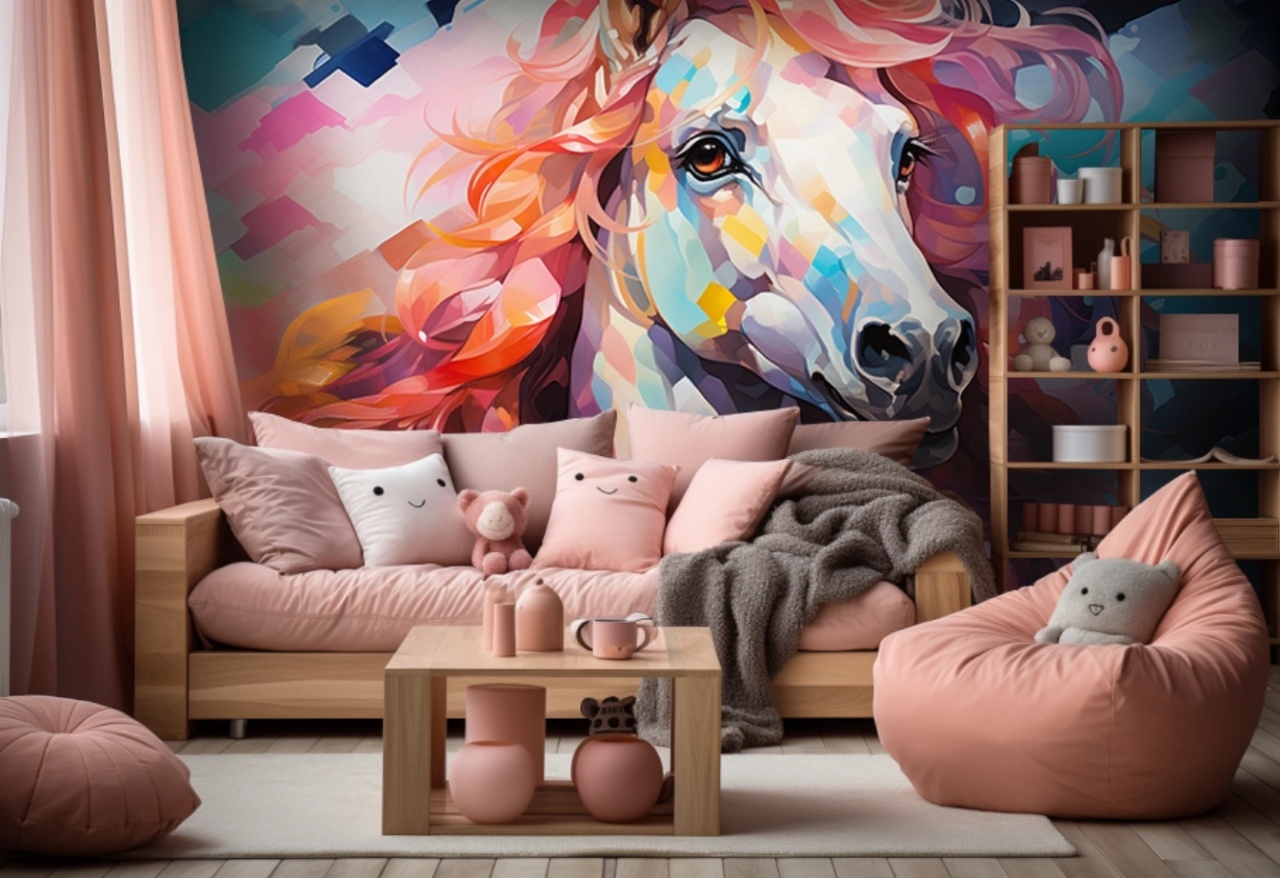 Fototapet copii, Colorful horse 007