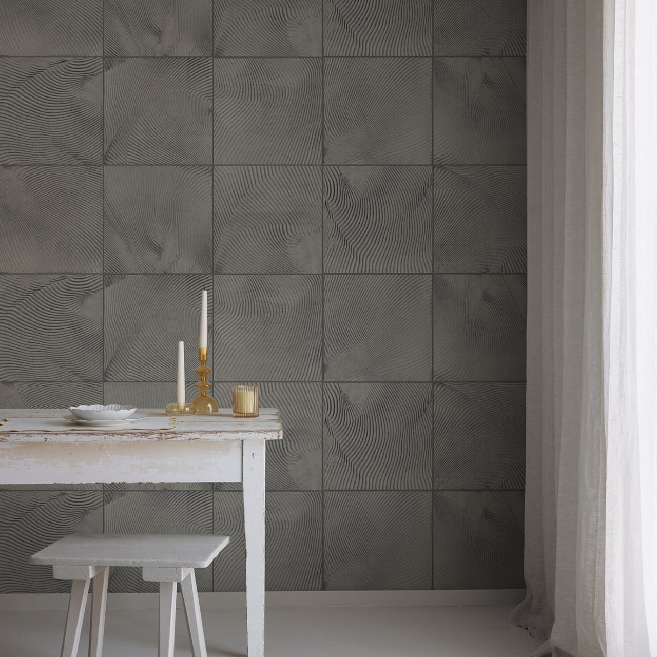 Fototapet, Craft Tiles, Gray, Rebel Walls - 3