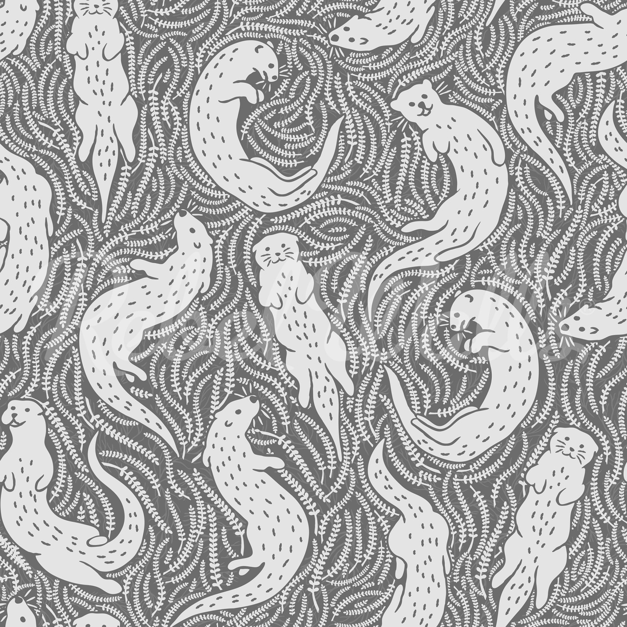 Fototapet, Cute Otters, Gray, Rebel Walls - 2
