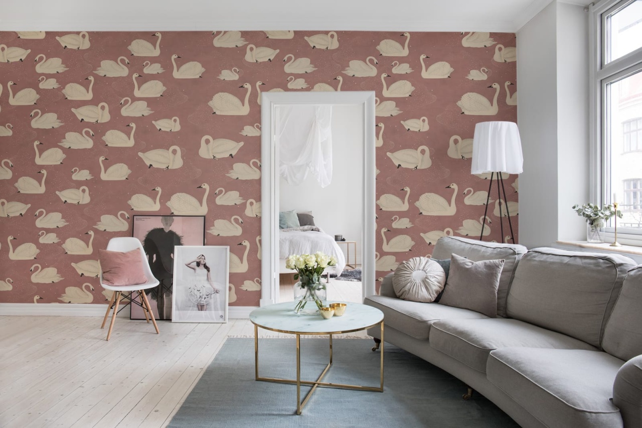 Fototapet, Cygne, Rose, Rebel Walls - 3