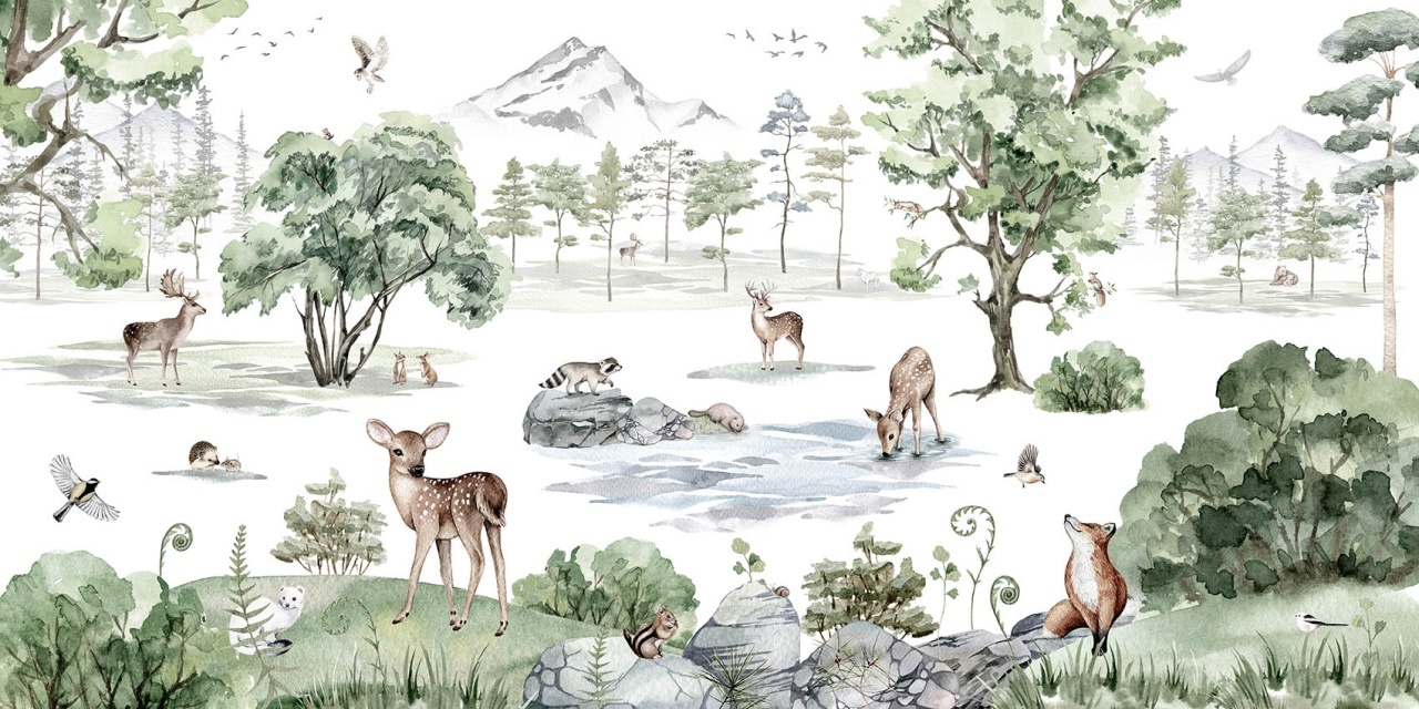 Fototapet Deer Forest - Winter, Kikki Belle - 2