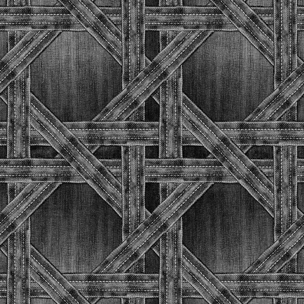 Fototapet, Denim Trellis, Black, Rebel Walls - 2