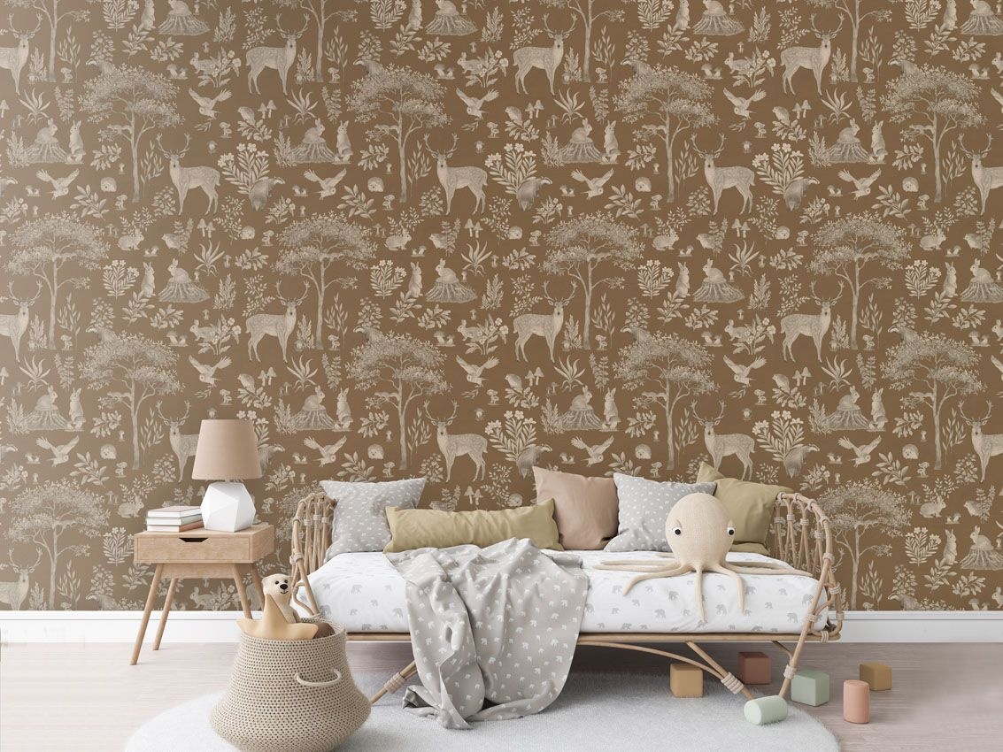 Fototapet Fantastic Forest - Vintage Brown, Kikki Belle
