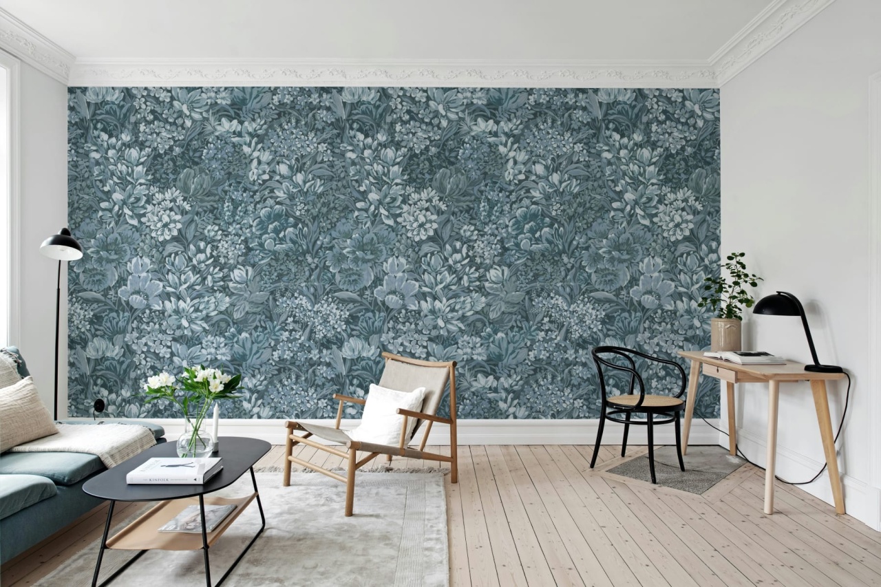 Fototapet, Floral Garden, Blue, Rebel Walls