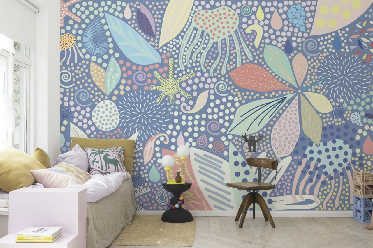 Fototapet, Flower Art, Blue, Rebel Walls - 3