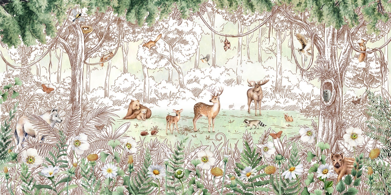 Fototapet Forest Friends - Spring, Kikki Belle - 2
