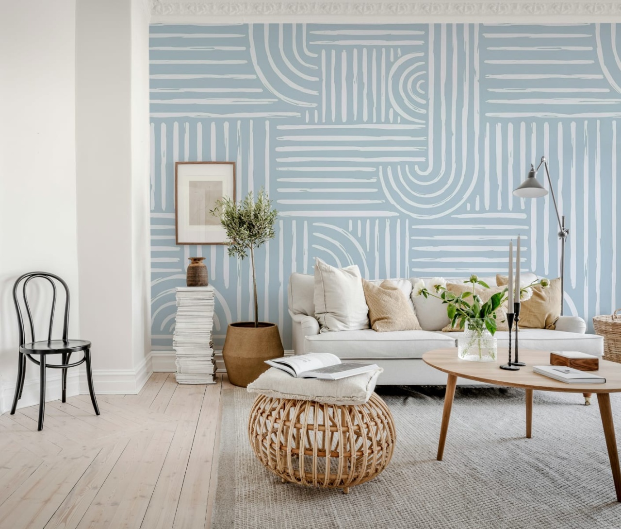 Fototapet, Graphic Vaults, Blue, Rebel Walls