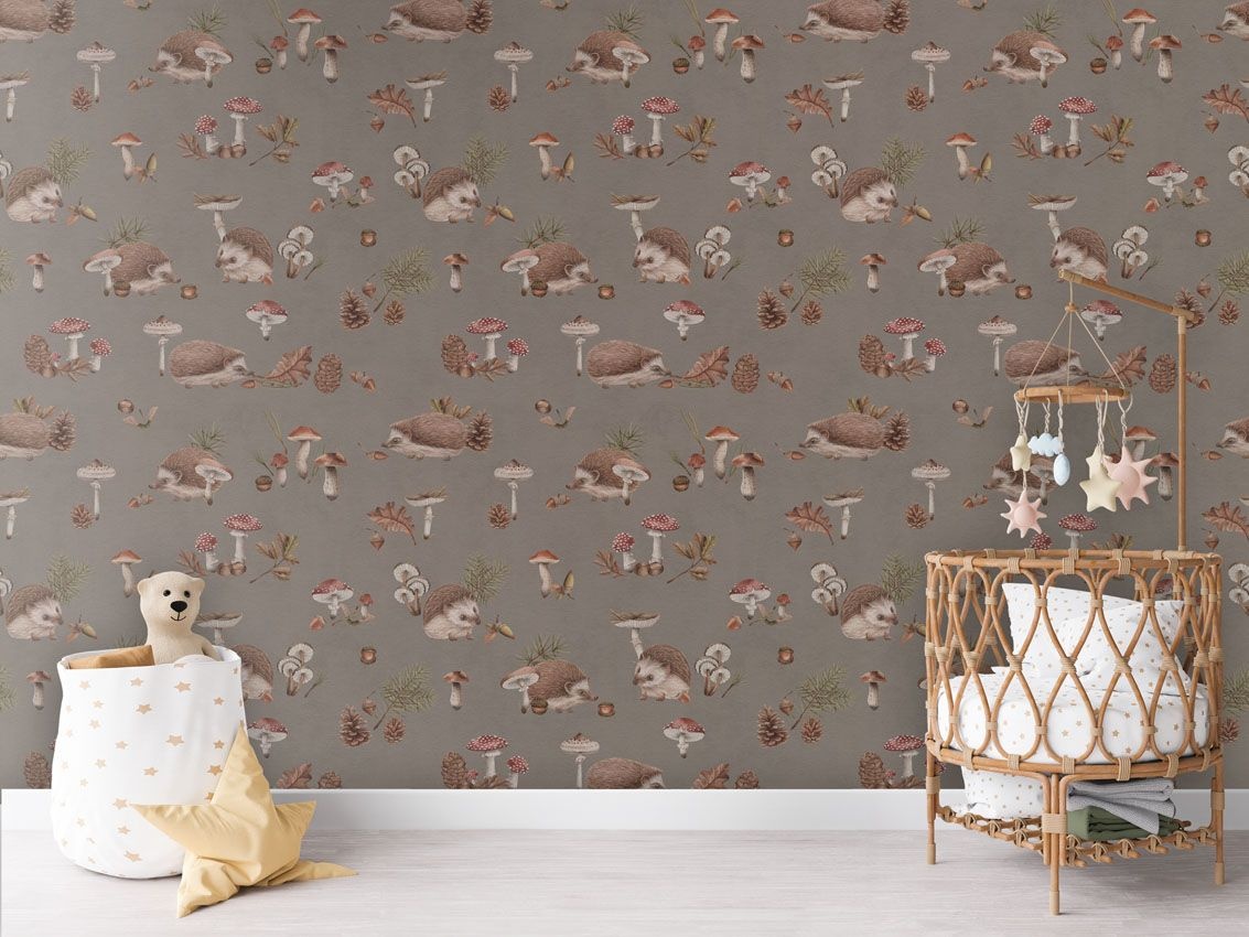 Fototapet Happy Hedgehog - Brown, Kikki Belle - 4