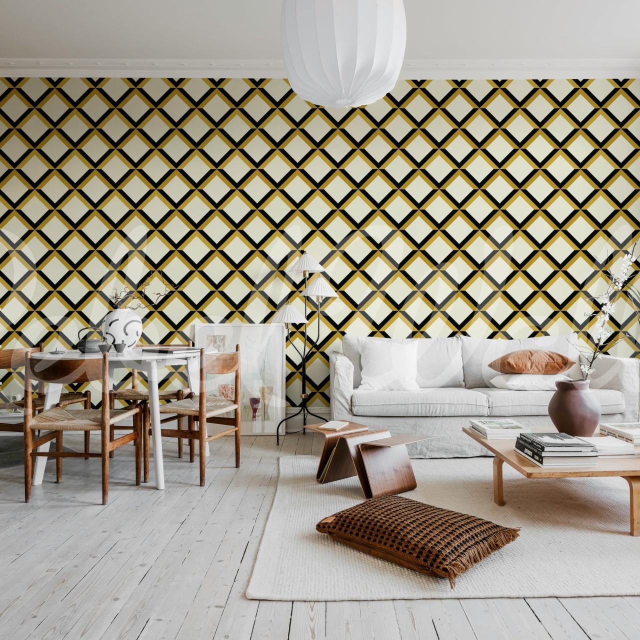 Fototapet, Lattice, Creme, Rebel Walls