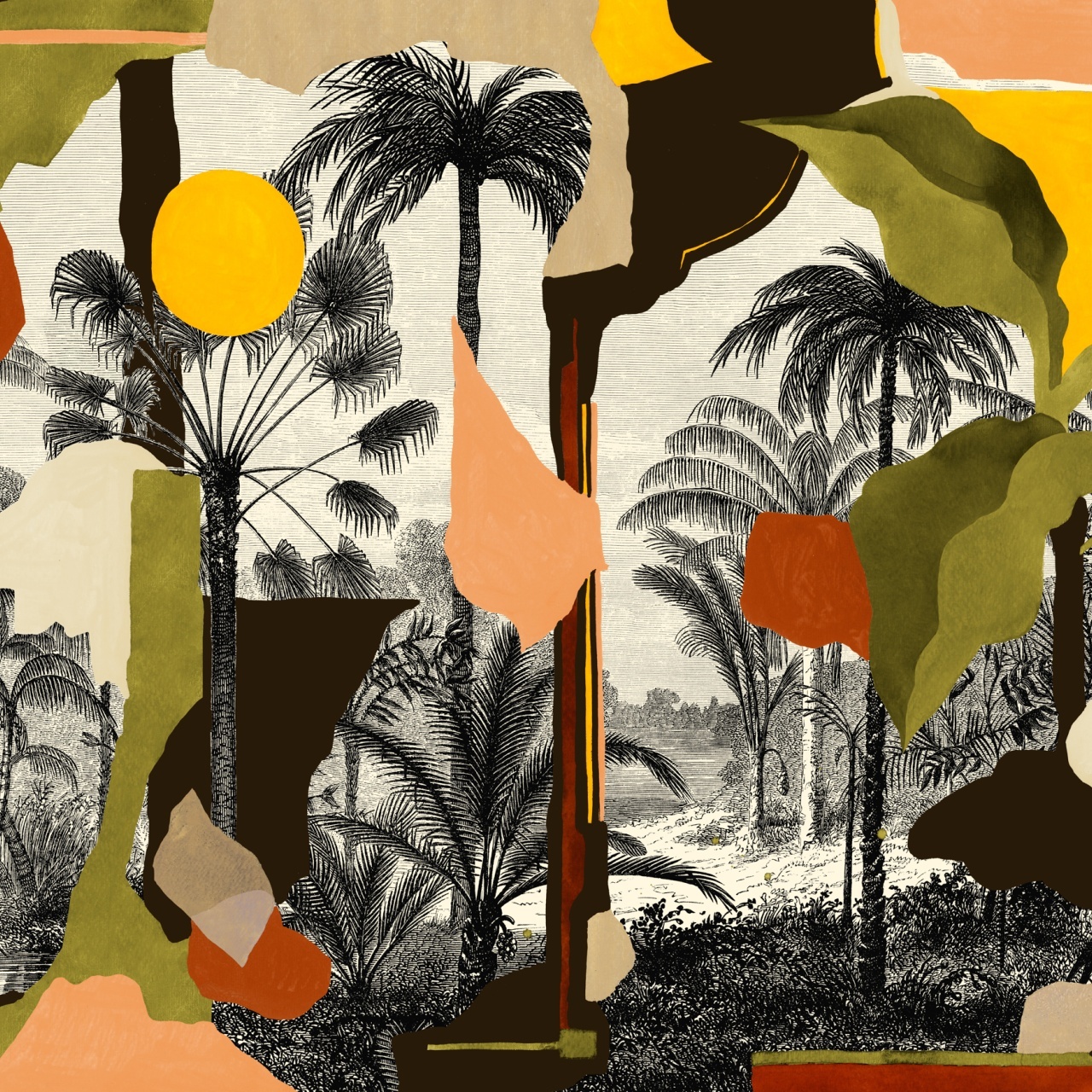 Fototapet lavabil Colonial Abstraction, Toasted, TresTintas - 2