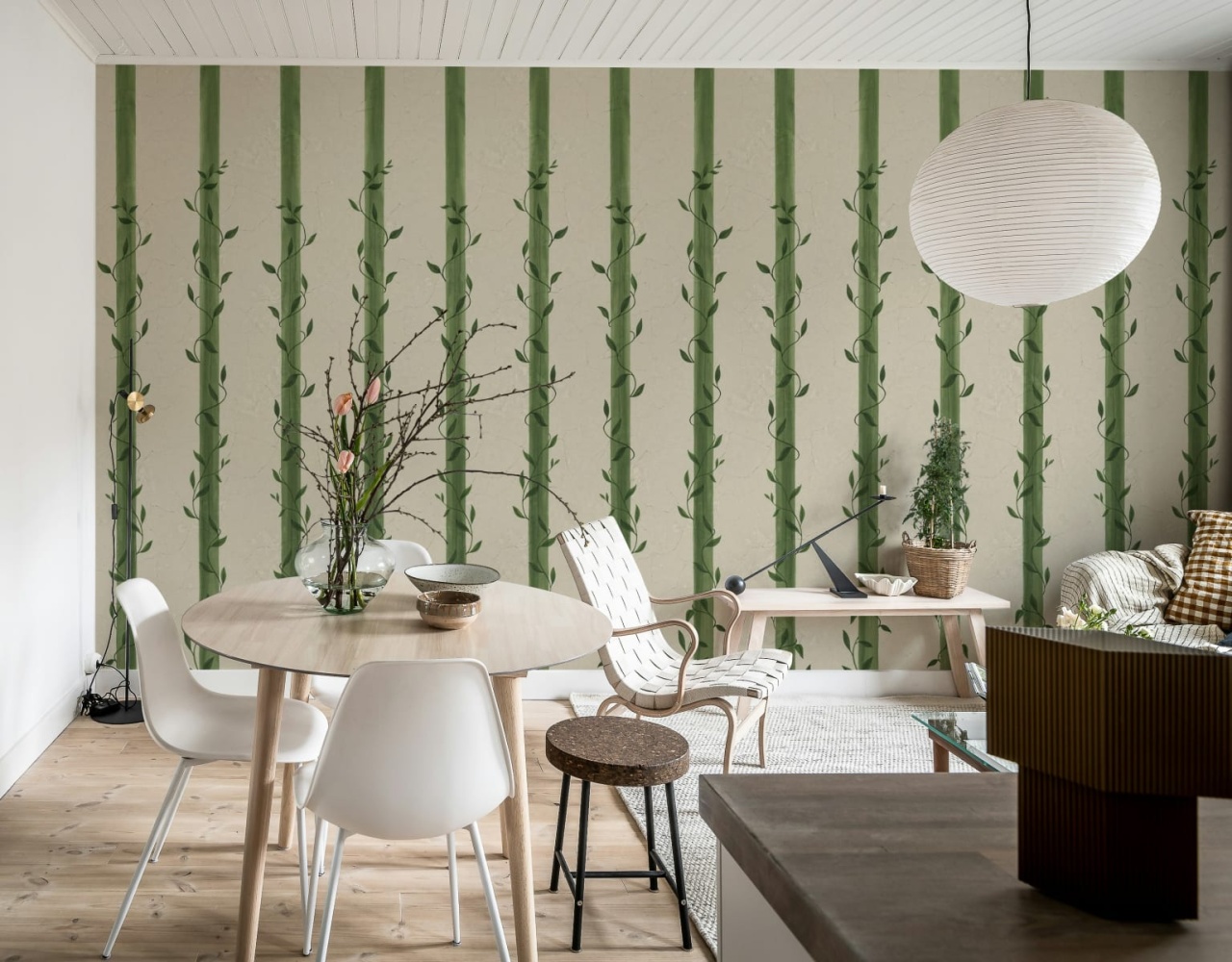 Fototapet, Leafy Stripes, Green, Rebel Walls - 3