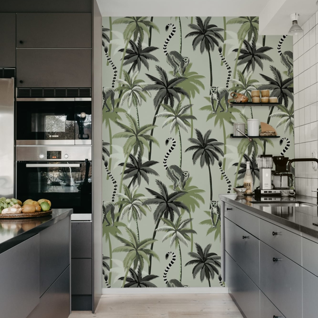 Fototapet, Lemur Palms, Green, Rebel Walls - 3