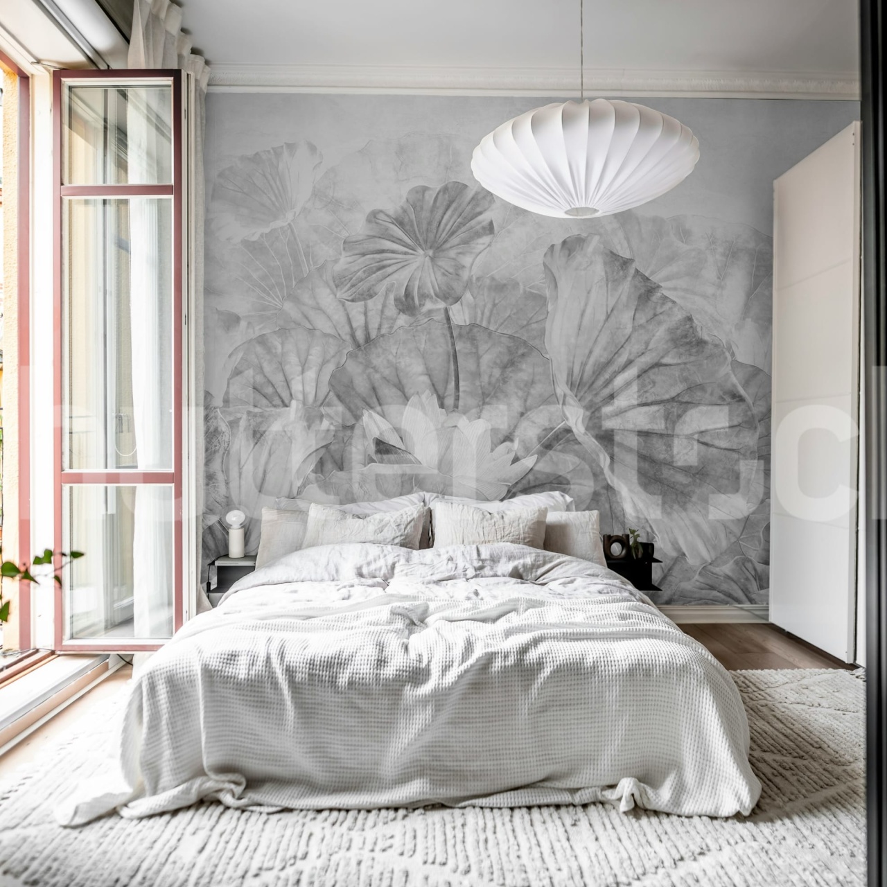 Fototapet, Lotus Leafs, Gray, Rebel Walls - 3