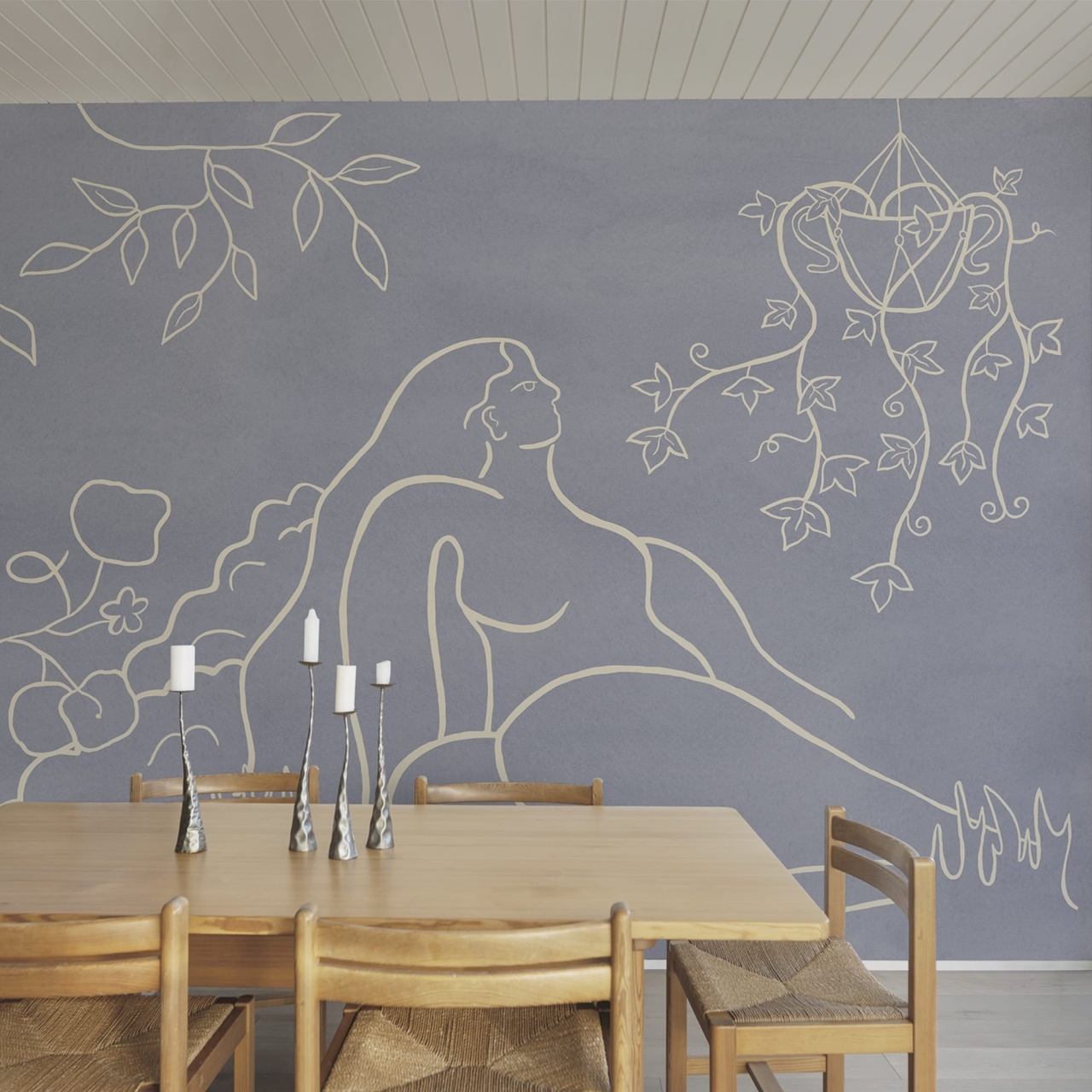 Fototapet, Lush Lines, Blue, Rebel Walls - 3