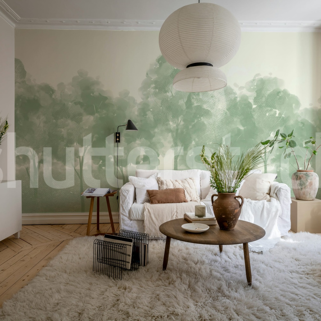 Fototapet, Misty Grove, Green, Rebel Walls