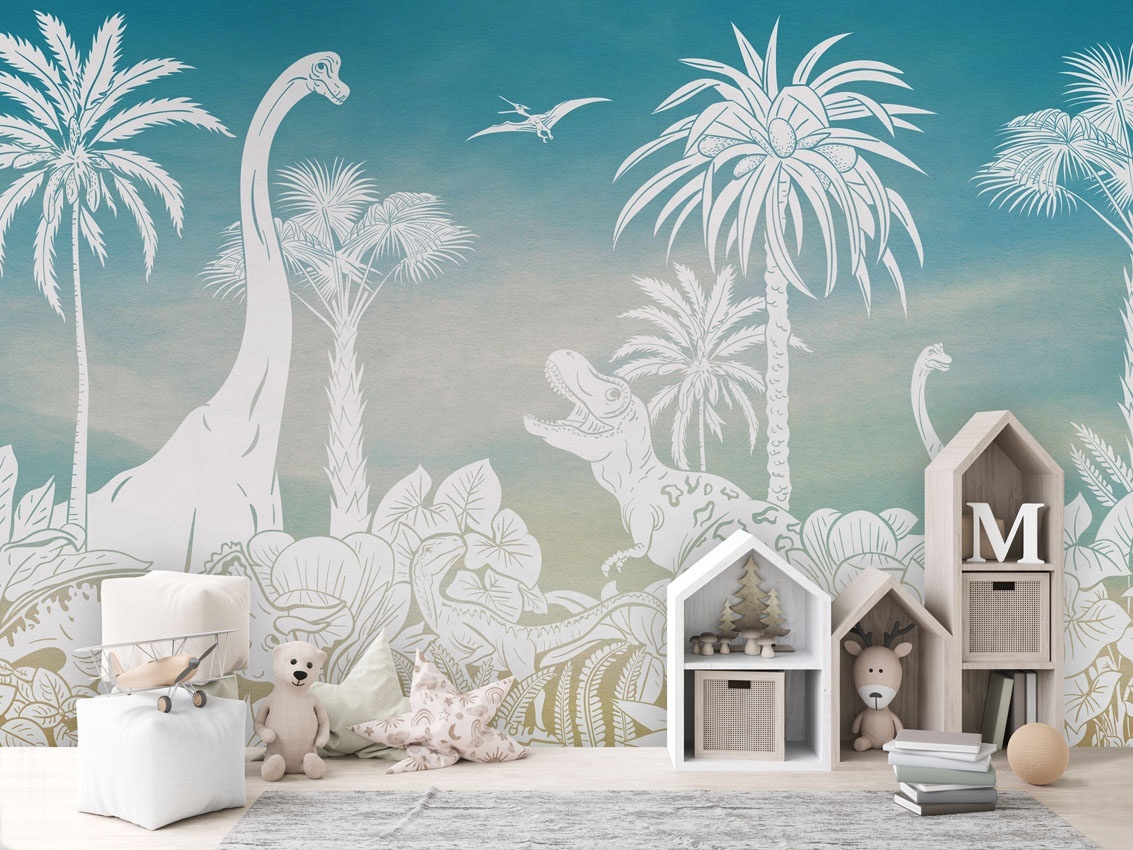 Fototapet Monochrome Dino - Blue Sky, Kikki Belle — imaginea 3