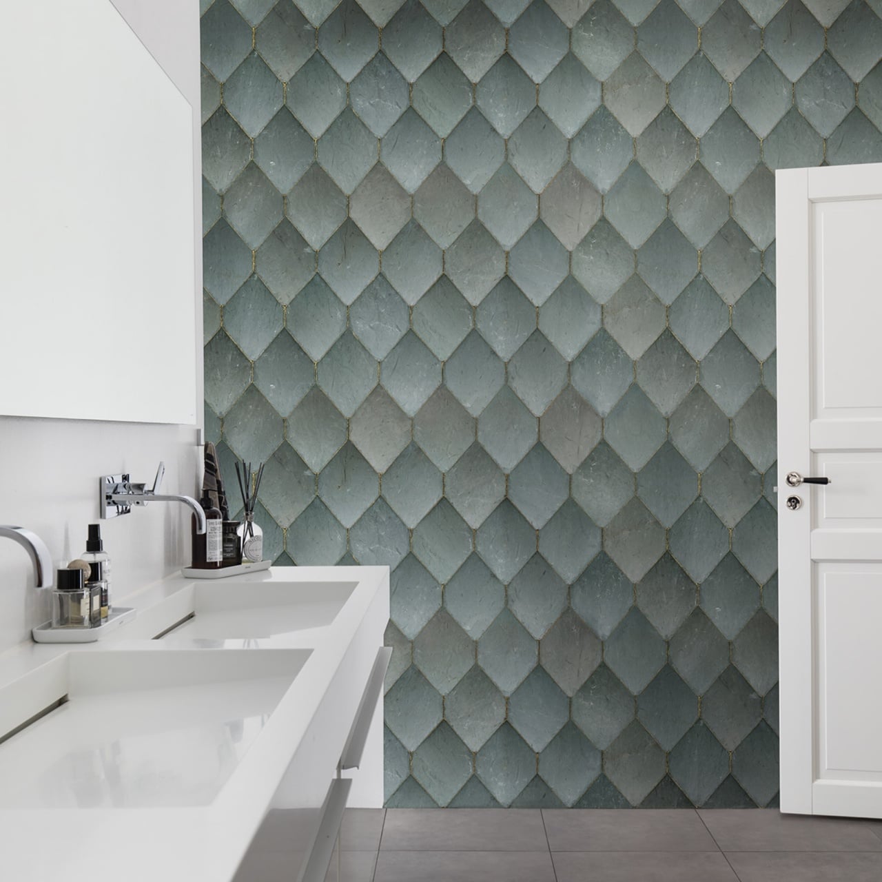 Fototapet, Osaka Tiles, Emerald, Rebel Walls