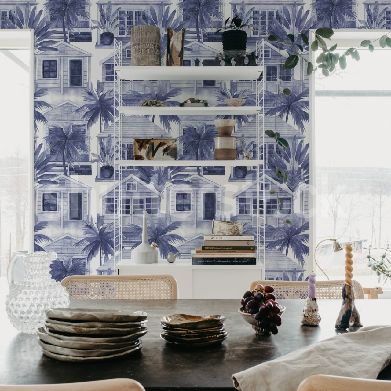 Fototapet, Palm Residence, Blue, Rebel Walls - 3