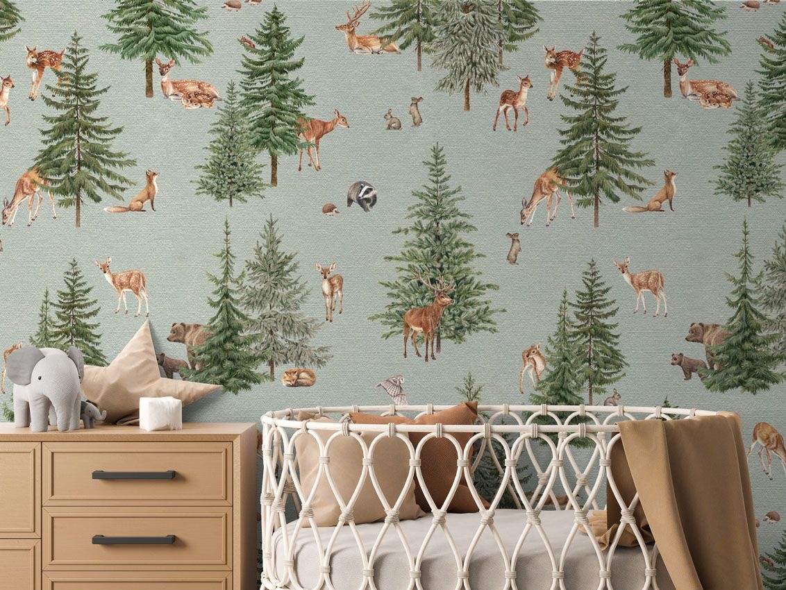 Fototapet Pine Forest - Blue, Kikki Belle - 5