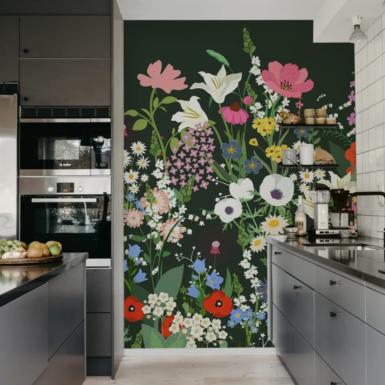 Fototapet, Playful Meadow, Black, Rebel Walls - 3