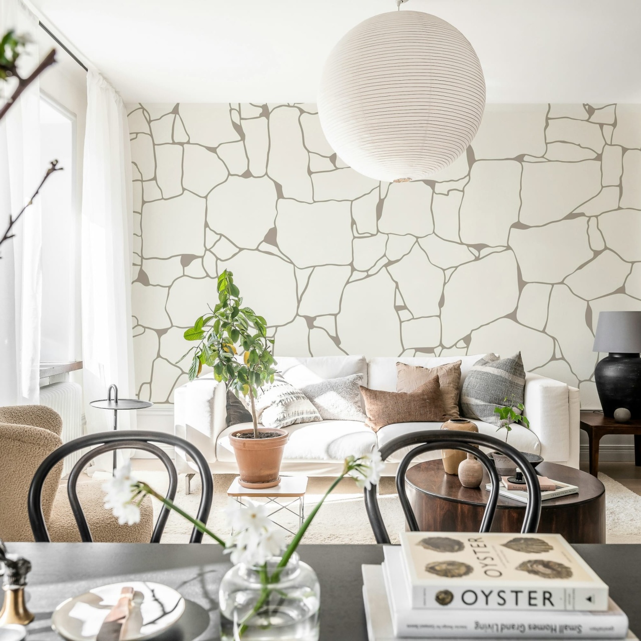 Fototapet, Rustic Grid, Warm White, Rebel Walls - 3