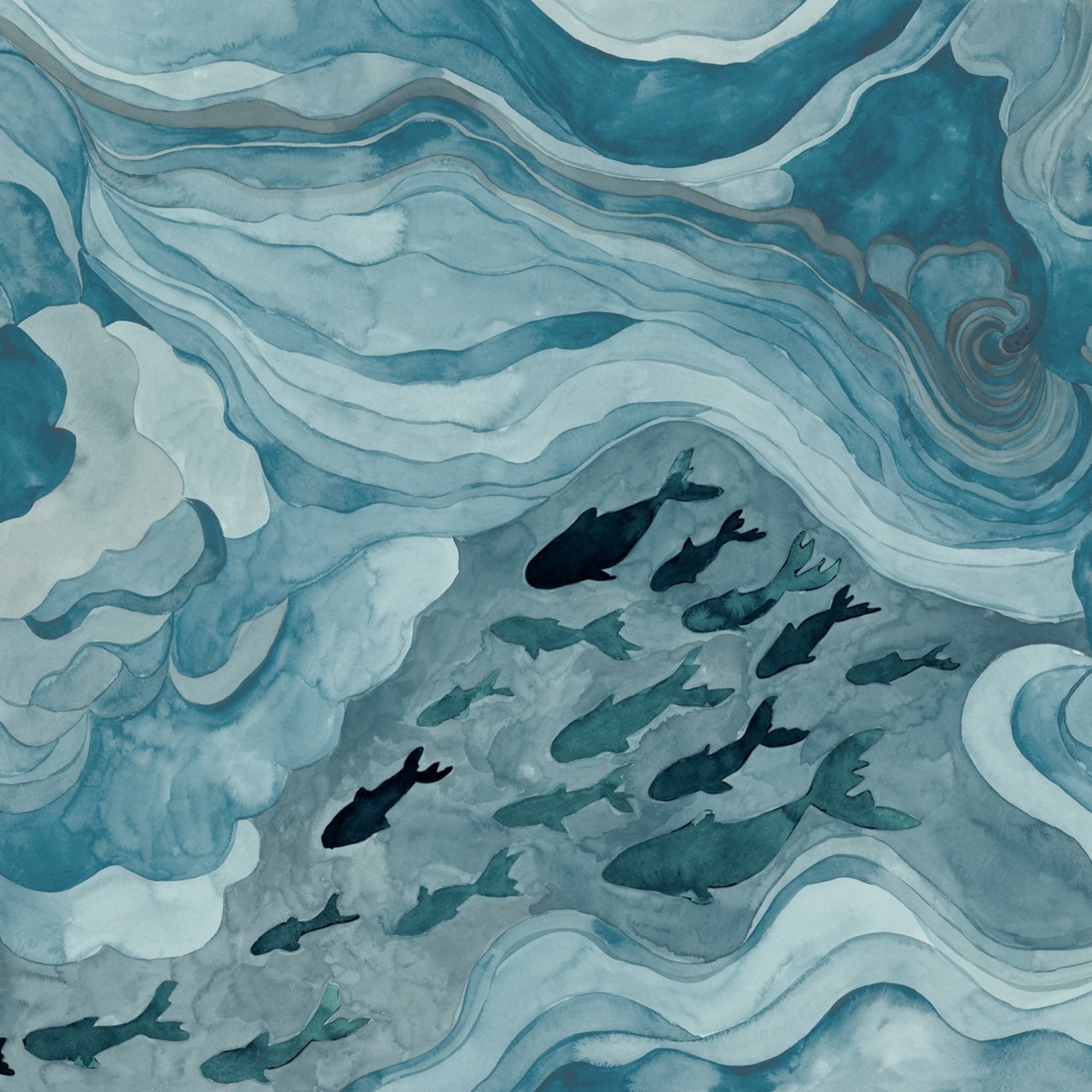 Fototapet, Silent Stream, Blue, Rebel Walls - 2