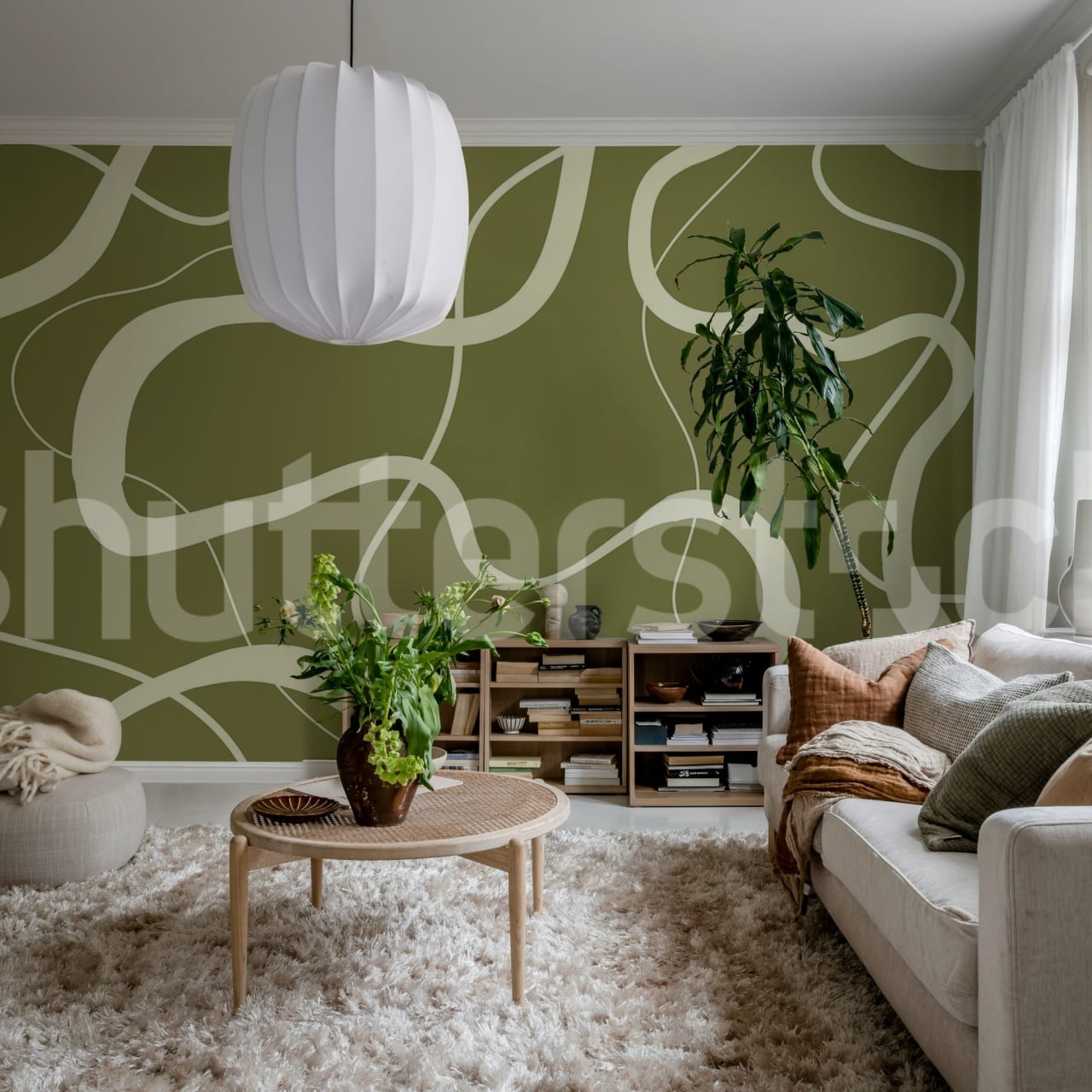 Fototapet, Twisting Lines, Olive, Rebel Walls - 3