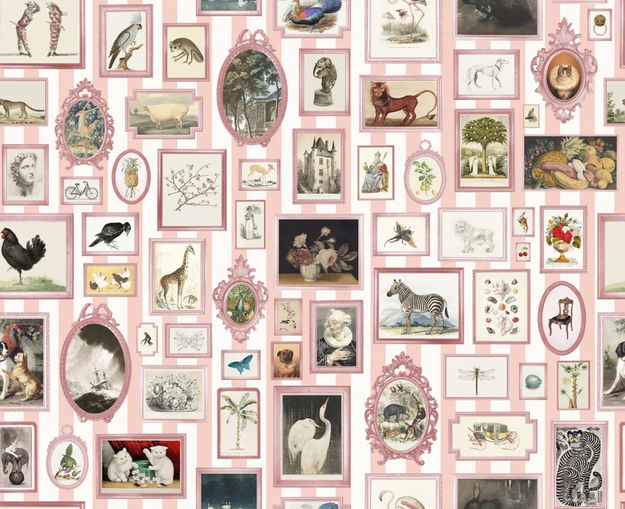 Fototapet, Vintage Frames, Pink, Rebel Walls - 2