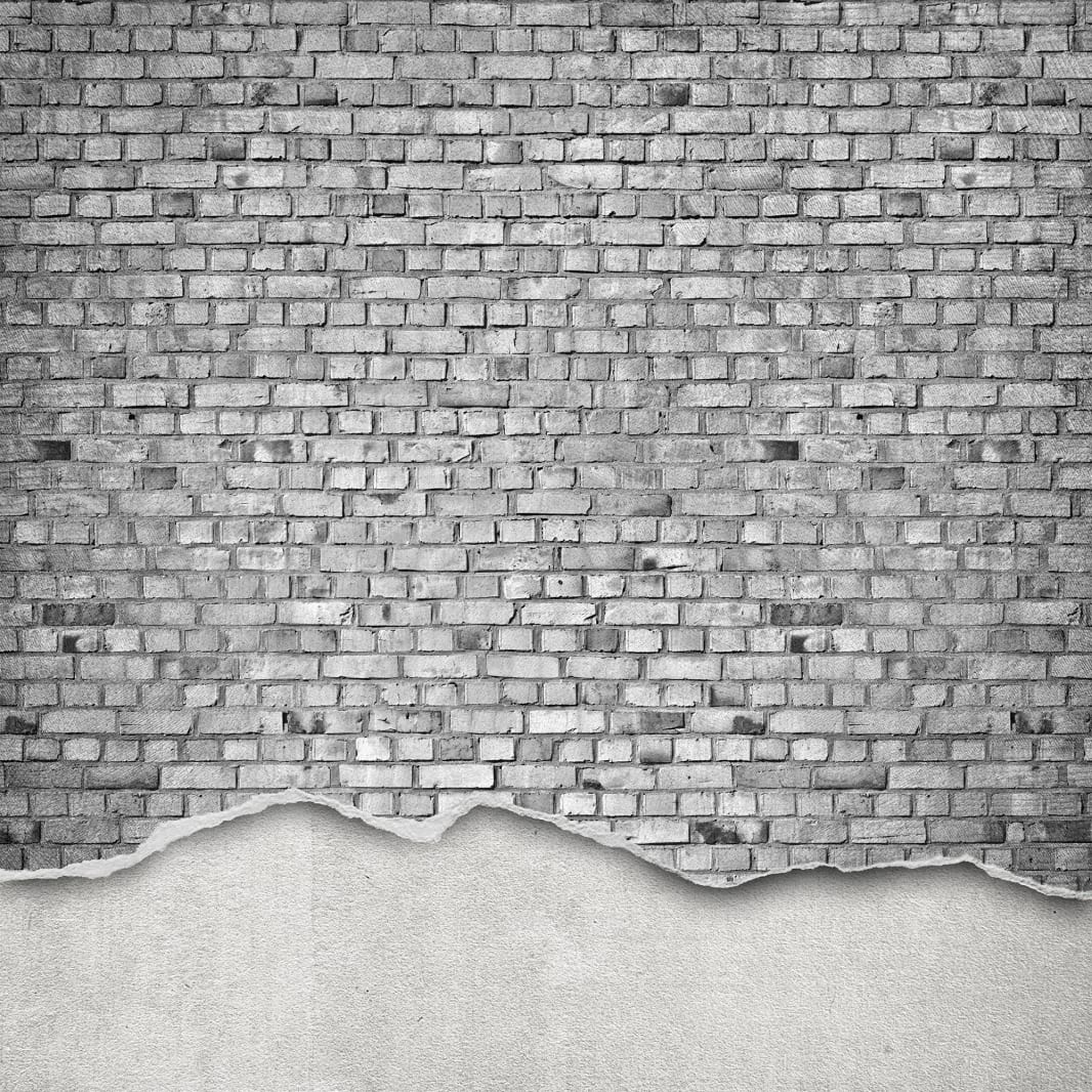 Fototapet, Well-Worn Brick Wall, White, Rebel Walls - 2