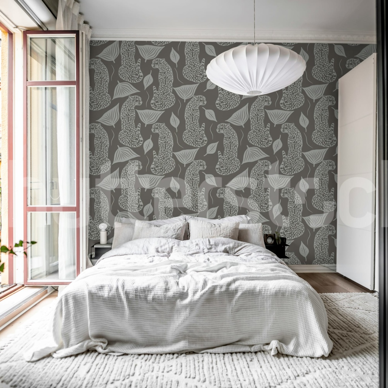 Fototapet, Whimsy Leopard, Gray, Rebel Walls
