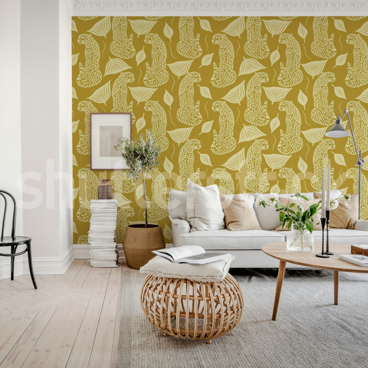 Fototapet, Whimsy Leopard, Yellow, Rebel Walls - 3