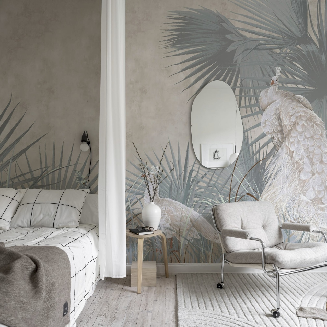 Fototapet, White Peacocks, Rebel Walls - 3