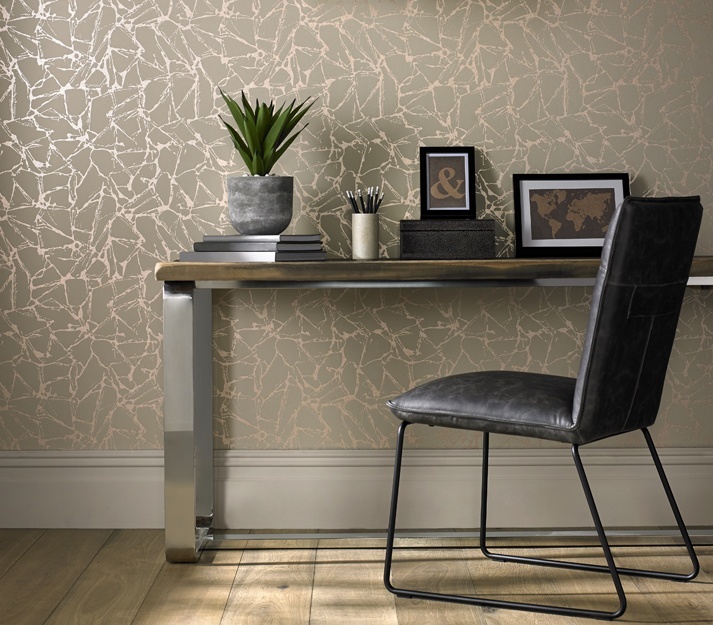Glaze, Coral Copper Luxury Geometric, 1838 Wallcoverings, 5.3mp / rola
