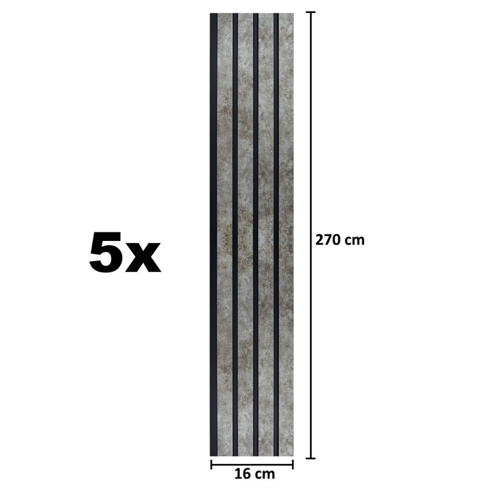 Panou decorativ, riflaj, RX102, 270x12x2cm, Gri - 4 | YEO