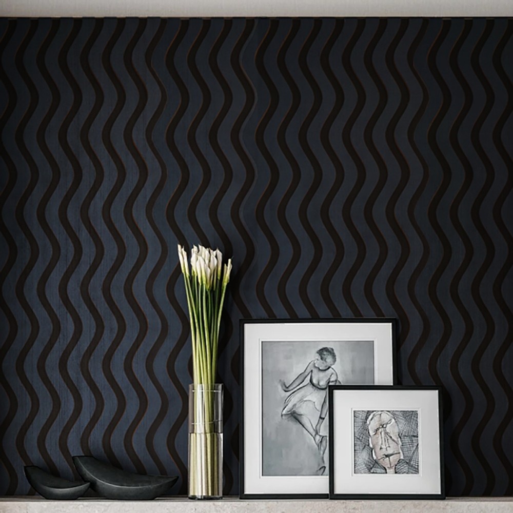 Panou riflaj acustic decorativ, MDF si pasla, AC45, 240x30x1.8cm, Gri inchis - 1 | YEO