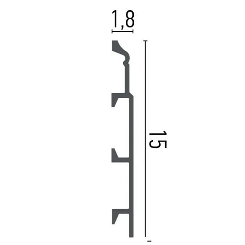 Plinta decorativa din poliuretan flexibil HCR510F - 15x1.8x244 cm - 1 | YEO