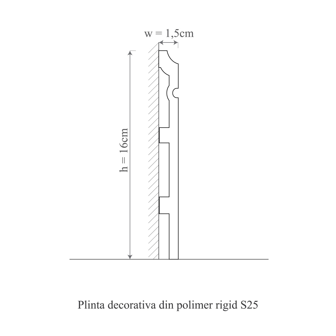 Plinta decorativa rigid S25 - 16x1.5x200 cm - 1 | YEO