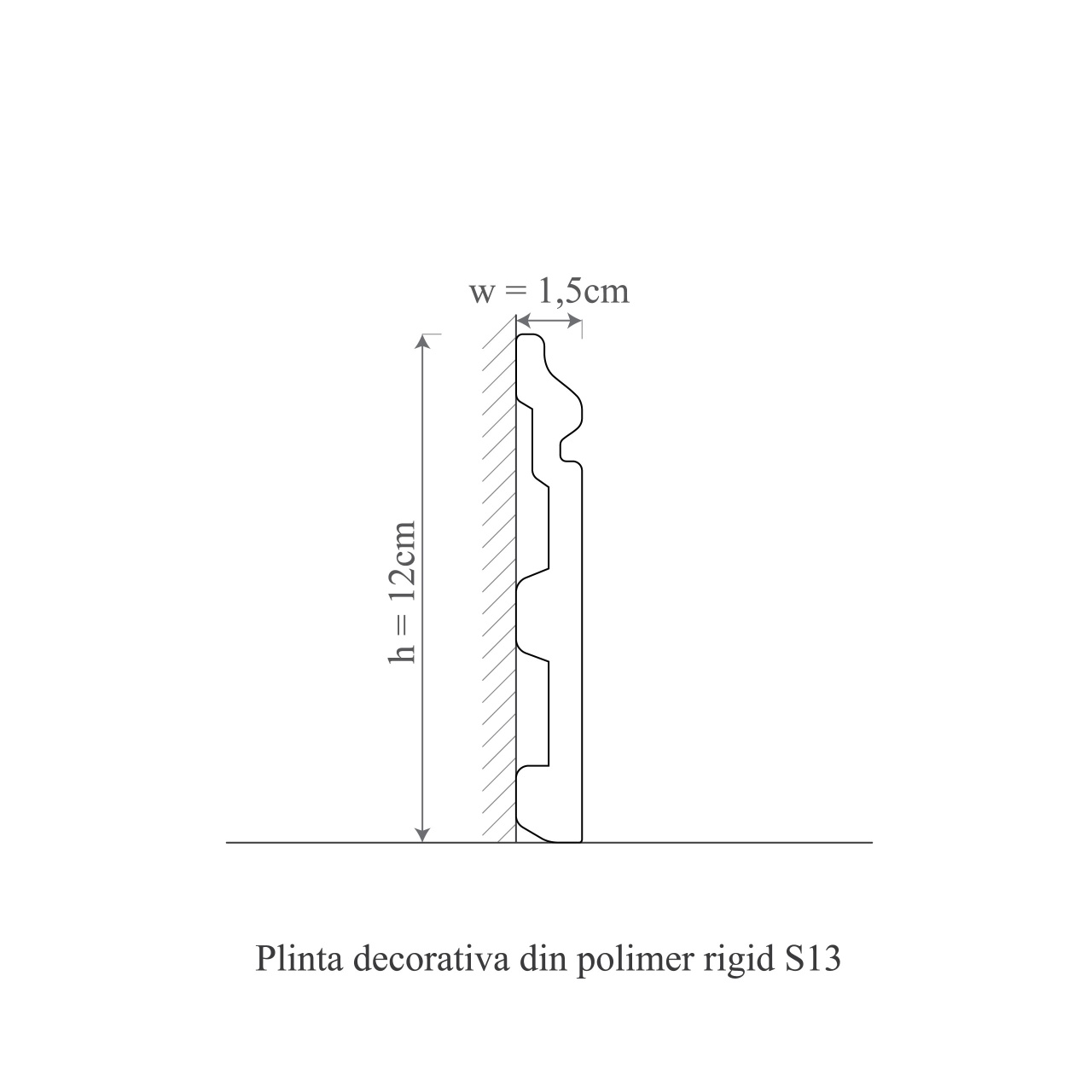 Plinta decorativa S13 - 12x1.5x200 cm - 1 | YEO