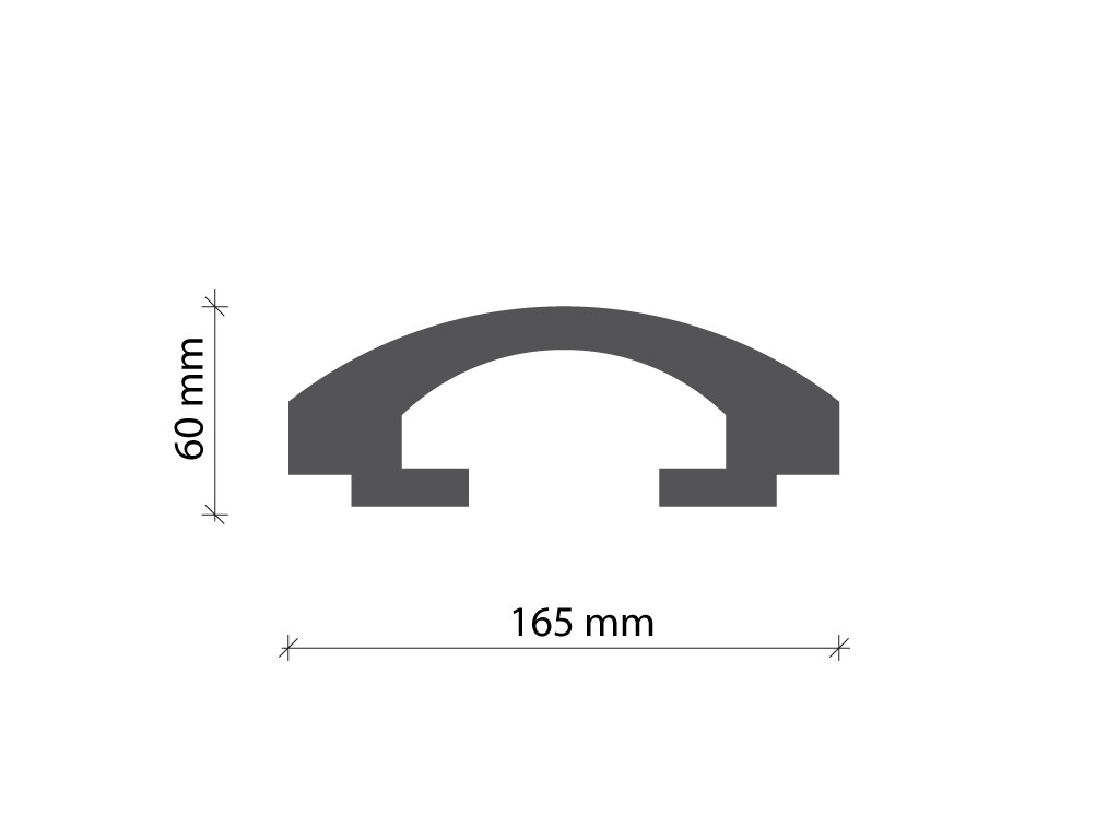 Profil pentru banda LED din polistiren extrudat acoperit cu rasina minerala KD113 - 6x16.5x115 cm - 1 | YEO