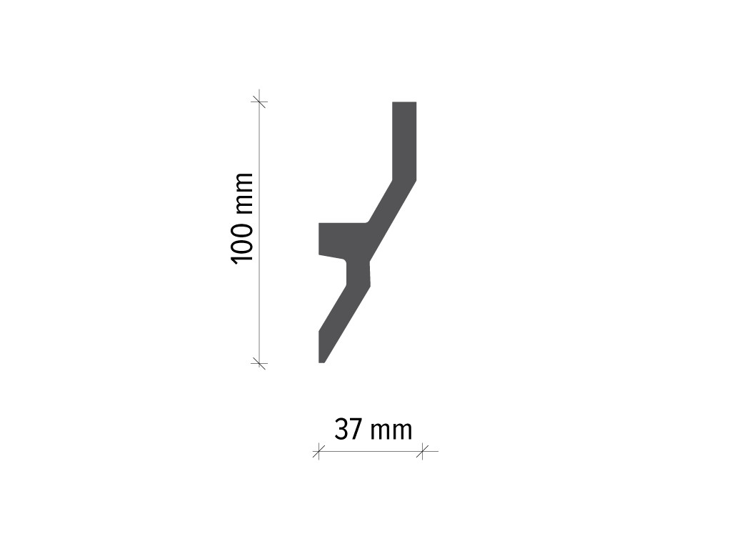 Profil pentru banda LED din poliuretan KF720 - 10x3.7x200 cm - 1 | YEO