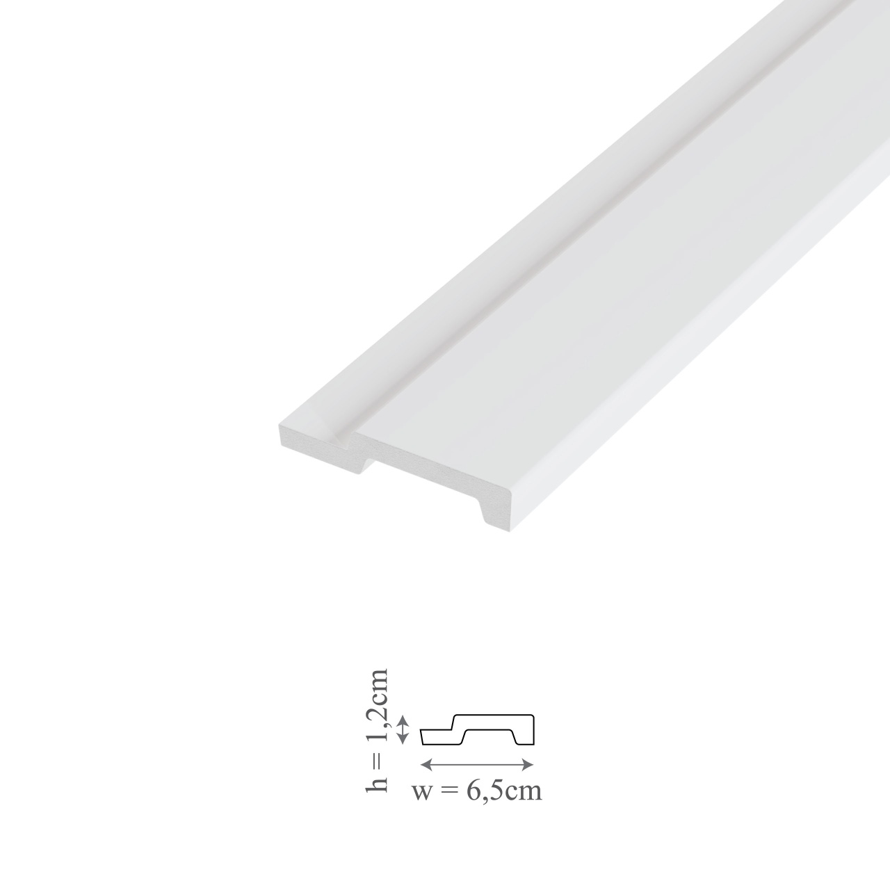Profil stanga riflaj decorativ, Atria L, 6.5x1.2x270 cm