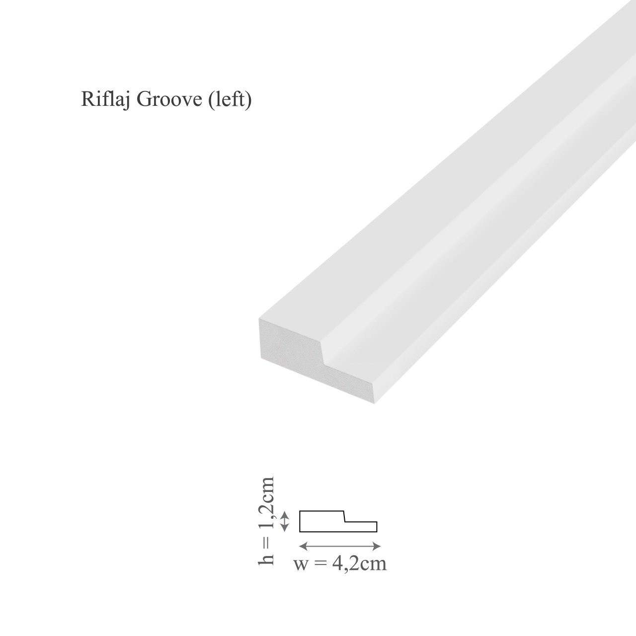 Profil stanga riflaj decorativ, Groove/Moon L, 4.4x1.2x290 cm