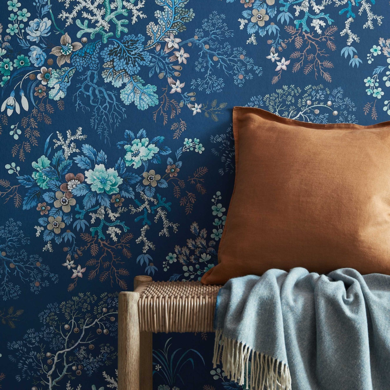 Tapet, Killburn\'s Coral, Ocean Blue, 1838 Wallcoverings, 5.3mp / rola