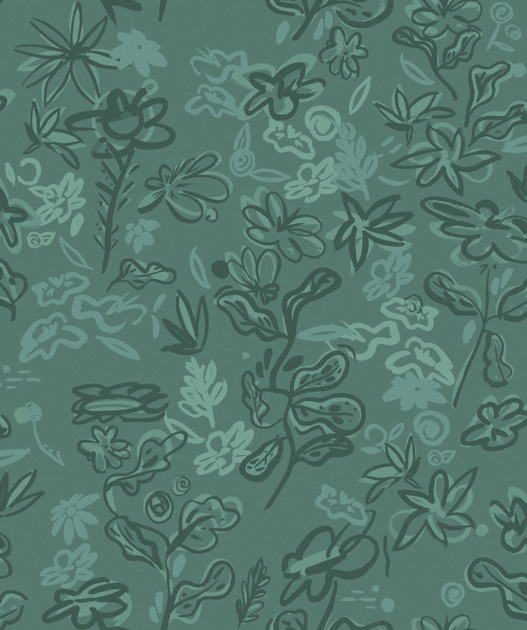 Tapet lavabil Crazy Flowers, Turquoise, TresTintas 5mp / rola - 1 | YEO