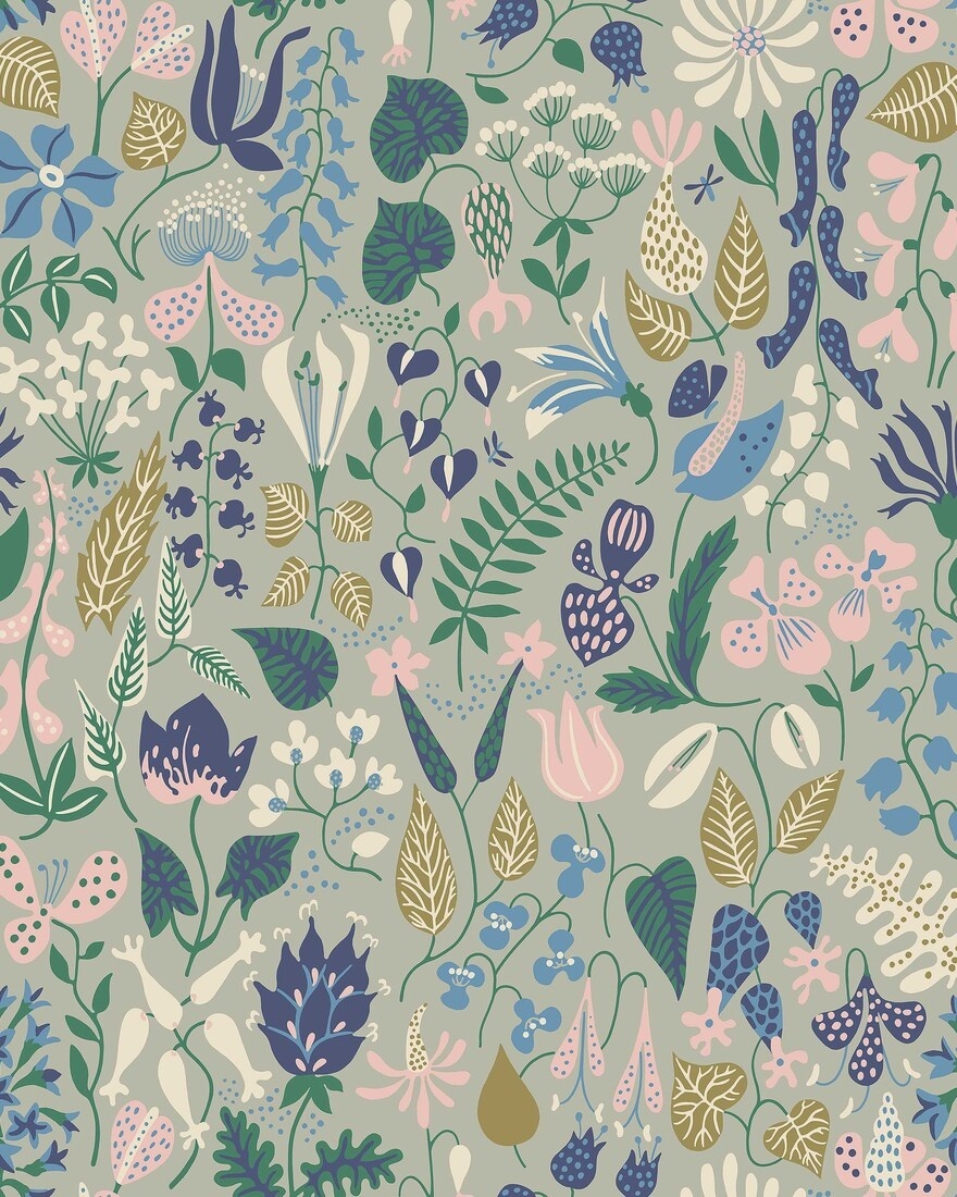 Tapet lavabil, Stig Lindberg Herbarium 1370, 5.3mp / rola — imaginea 2