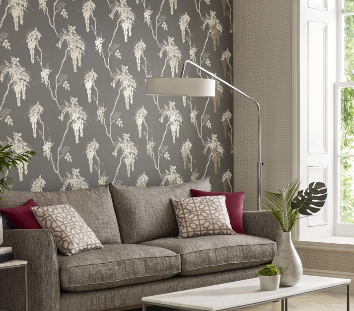 Tapet, Leonora, Grey Luxury Floral, 1838 Wallcoverings, 5.3mp / rola