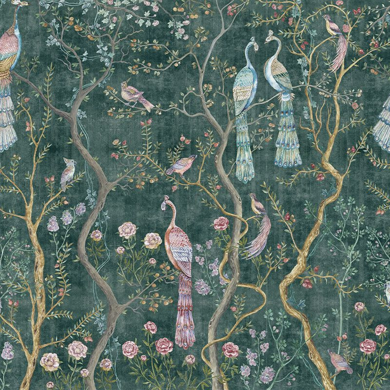 Tapet Peacock Chinoiserie in Emerald, VLAdiLA - 1 | YEO