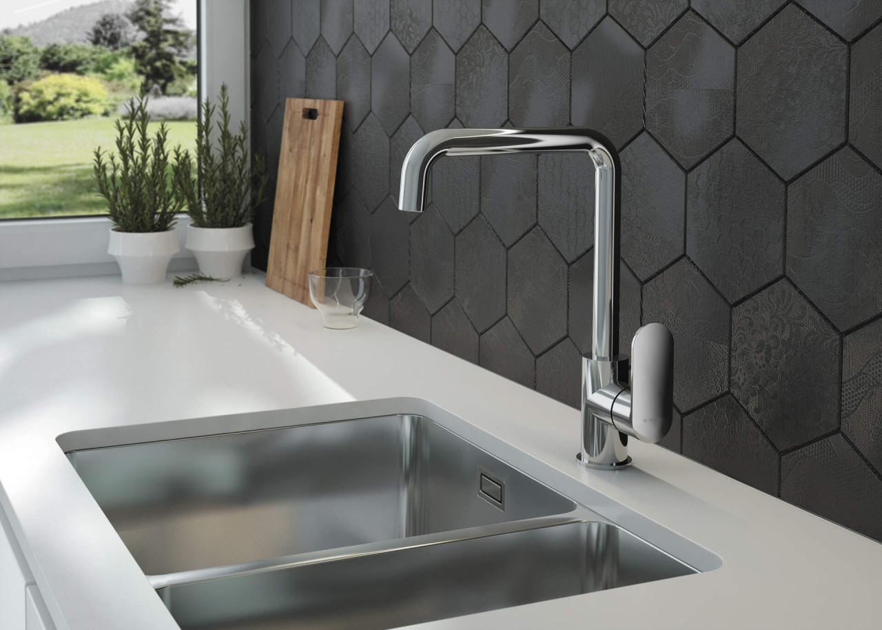 Baterie pentru bucătărie, cu pipă dreptunghiulară, Alpinia, BGA_063M - 2 | YEO