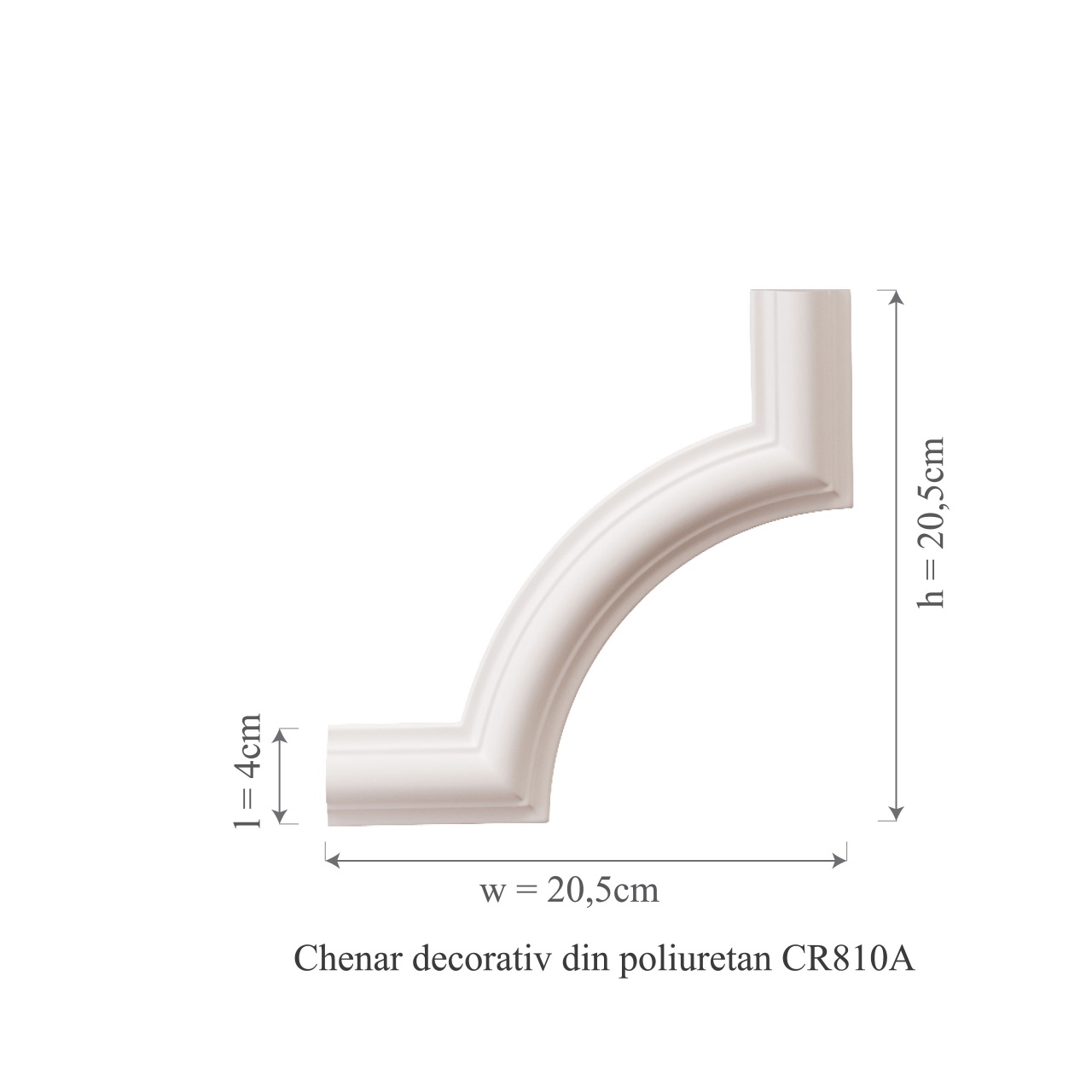 Chenar decorativ din poliuretan CR810A - 20.5x1.8x20.5 cm - 2 | YEO